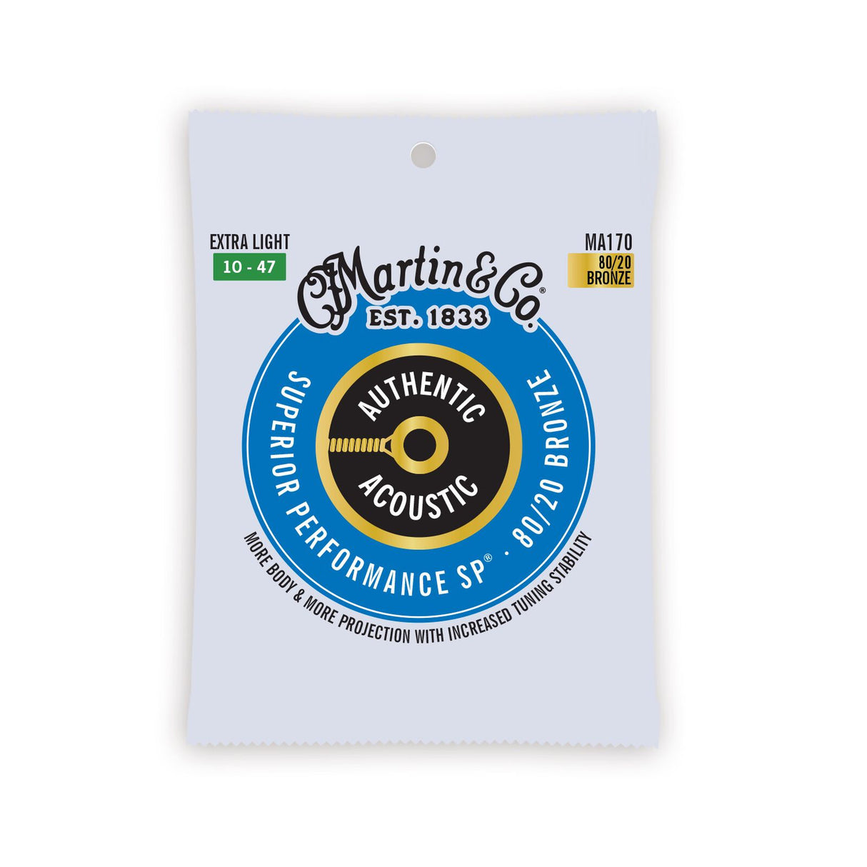 Martin Authentic Acoustic SP 80/20 Bronze Acoustic Guitar Strings Extra Light - Music Vault