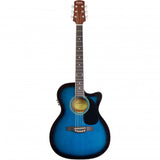Adam Black O-2CE Electro Acoustic Guitar Trans Blue Burst - Music Vault