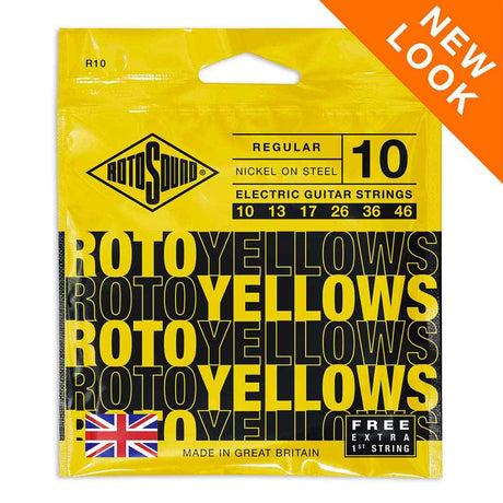 Rotosound Roto Yellows Electric Guitar Strings R10 (10-46) - Music Vault