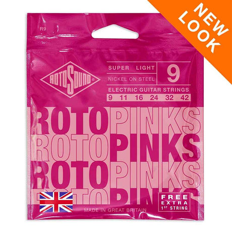 Rotosound Roto Pinks Electric Guitar Strings R9 (9-42) - Music Vault