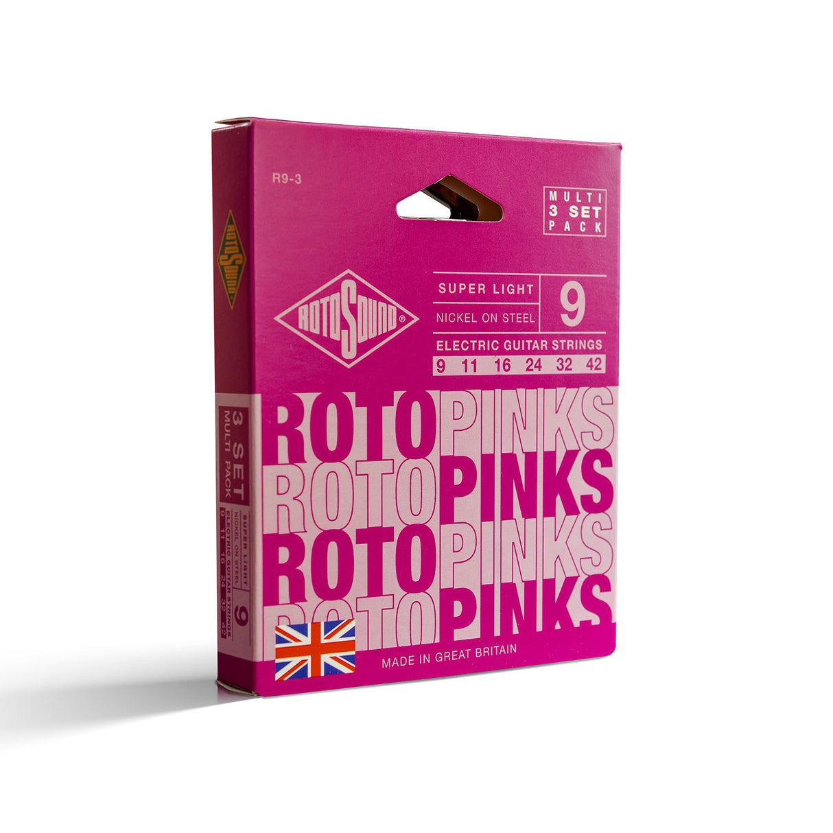 Rotosound Roto Pinks Electric Guitar Strings Triple Pack R9-3 (9-42)