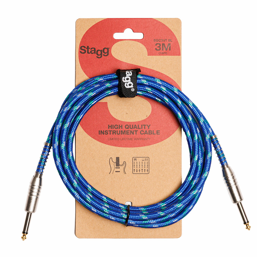 Stagg S-Series Vintage Tweed Instrument Cable, Jack to Jack