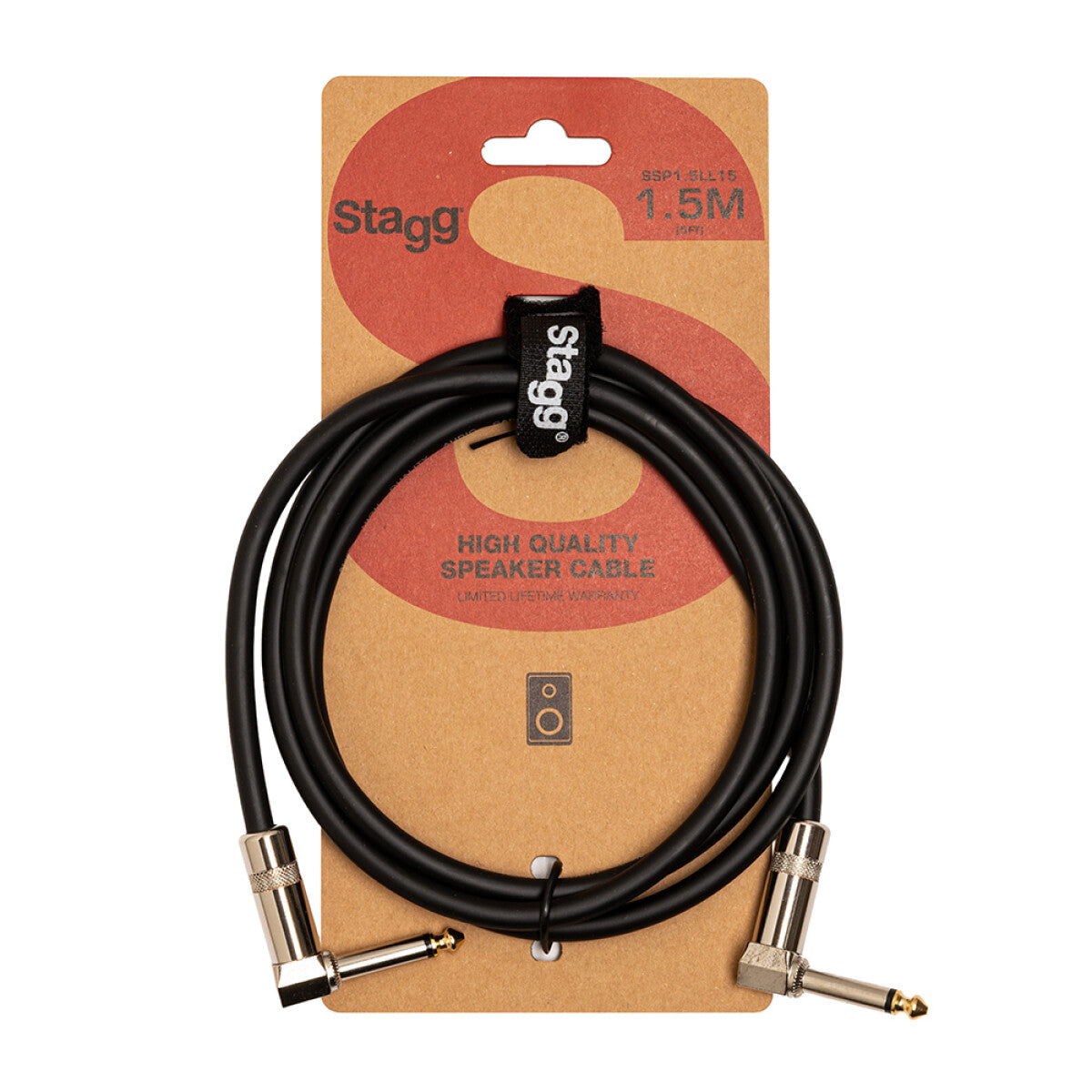 Stagg Speaker Cable, L-Shaped Jack to Jack