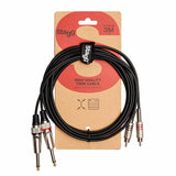 Stagg Twin Cable, Jack to Phono (RCA)