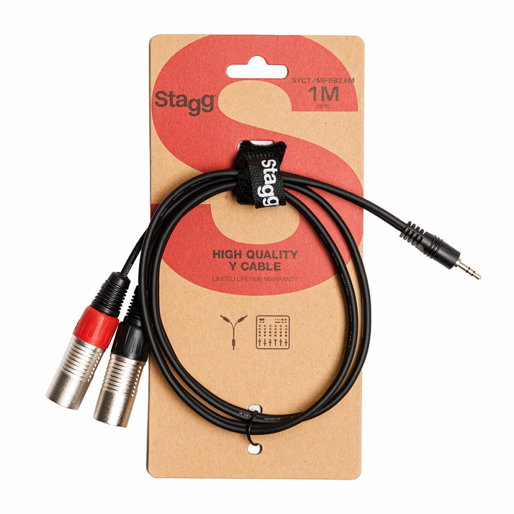 Stagg 3.5mm Stereo Jack to 2 XLR Male Y Cable