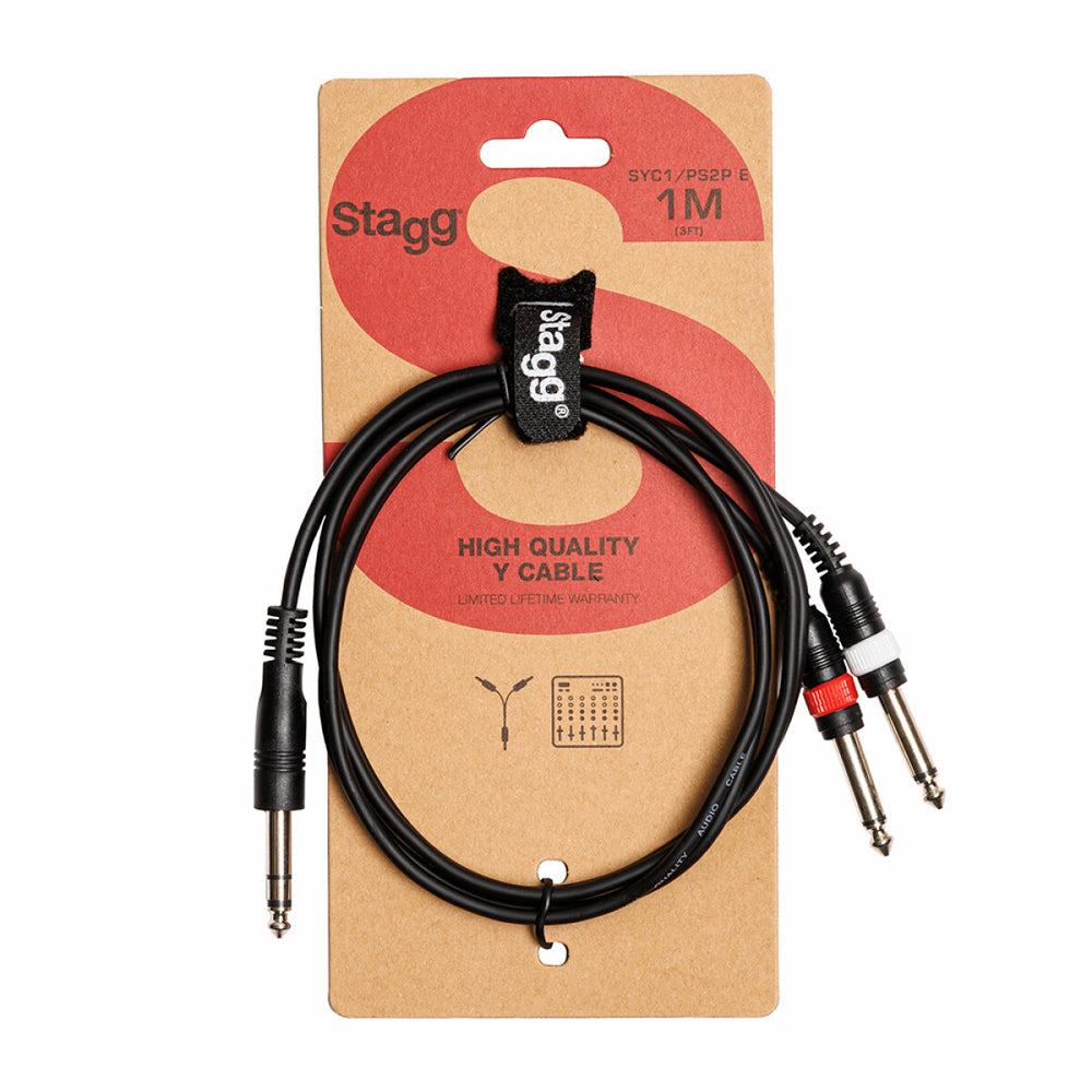 Stagg Stereo Jack to 2 Jacks Y Cable