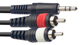 Stagg 3.5mm Stereo Jack to 2 Phono (RCA) Y Cable