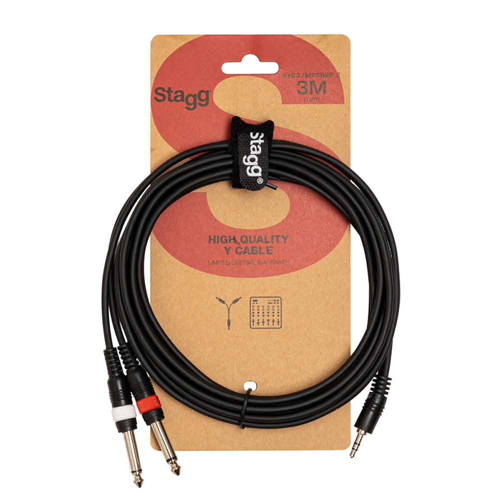 Stagg 3.5mm Stereo Jack to 2 Jacks Y Cable