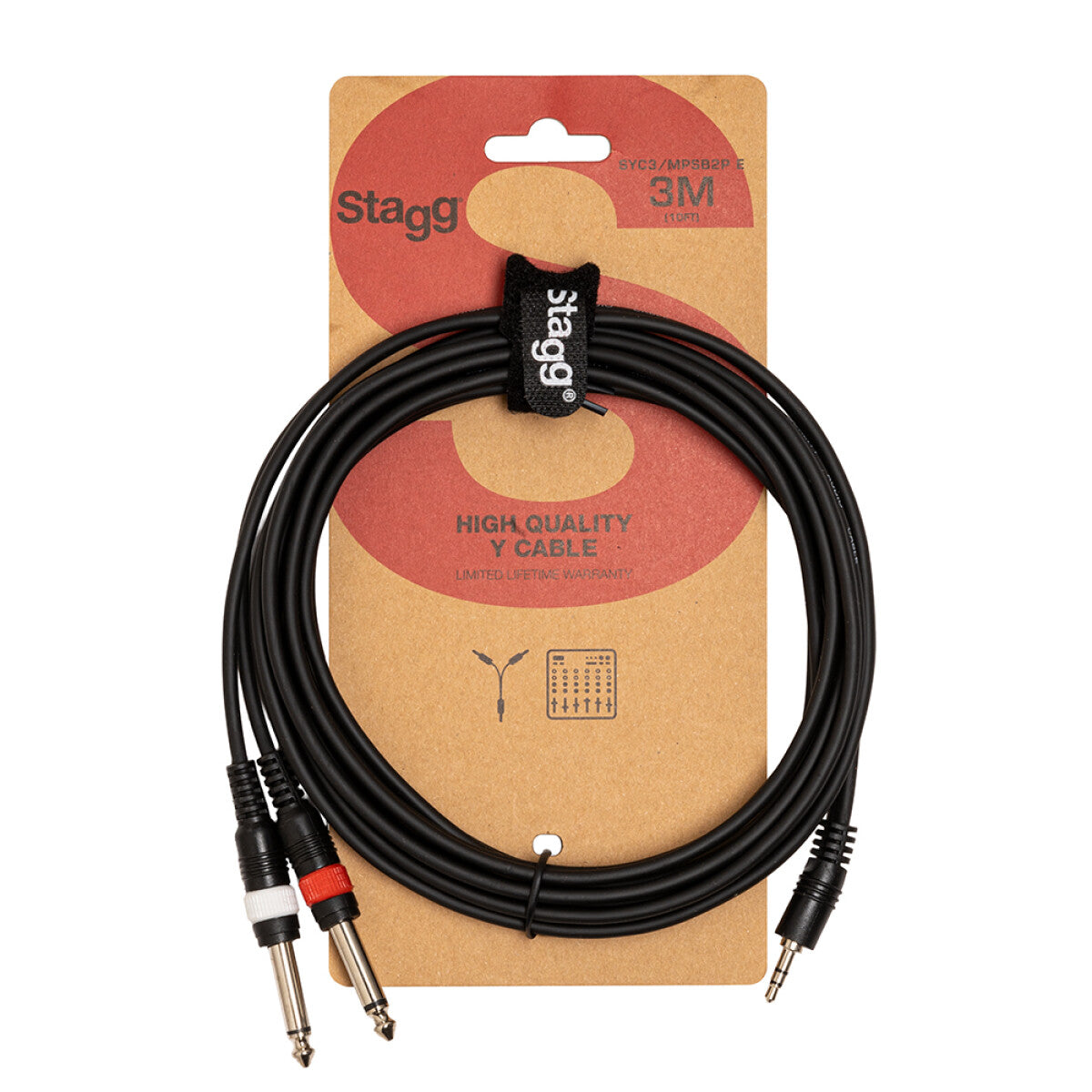 Stagg 3.5mm Stereo Jack to 2 Jacks Y Cable
