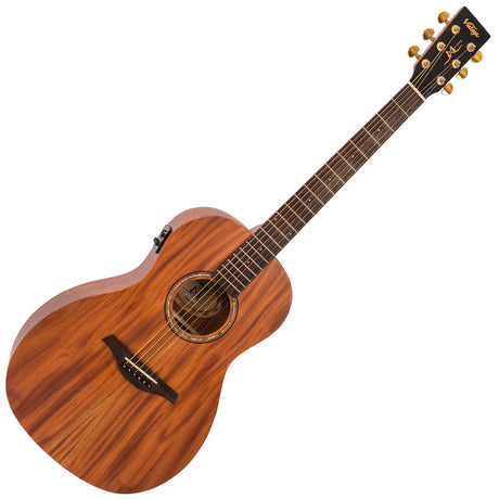 Vintage VE800MH Mahogany Series Parlour Electro Acoustic Guitar - Music Vault