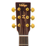 Vintage VE800MH Mahogany Series Parlour Electro Acoustic Guitar - Music Vault