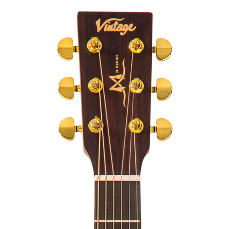 Vintage VE800MH Mahogany Series Parlour Electro Acoustic Guitar - Music Vault