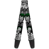 Buckle-Down Guitar Strap Joker Laughing Poses Black White Green