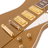 Joe Doe By Vintage Gas Jockey Electric Guitar Sparkling Gold Sand + Hard Case