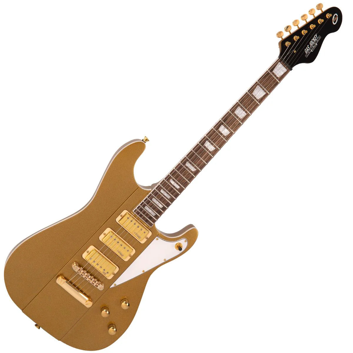 Joe Doe By Vintage Gas Jockey Electric Guitar Sparkling Gold Sand + Hard Case