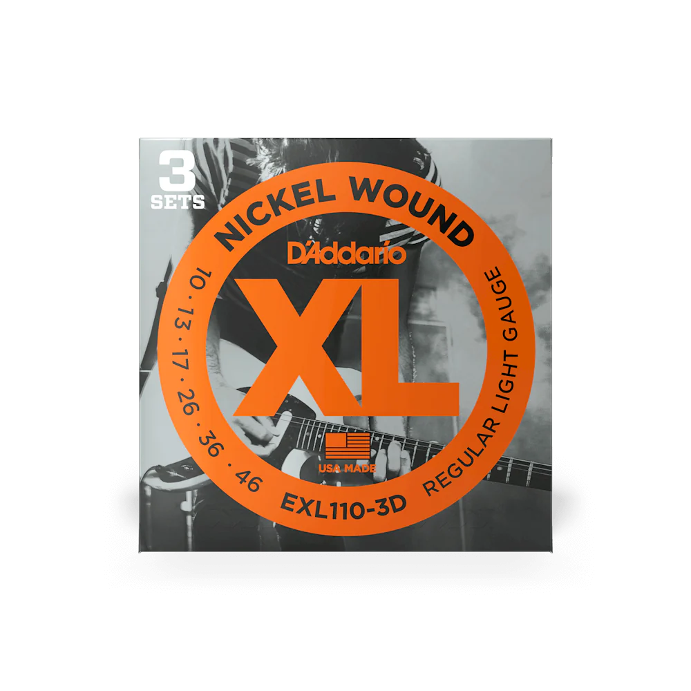 D'Addario XL Regular Light Electric Guitar Strings EXL110-3D Triple Pack
