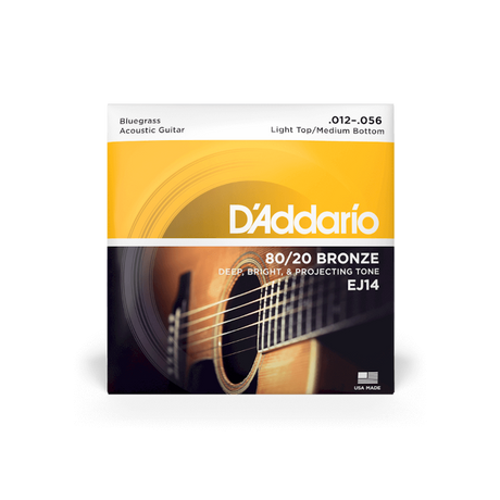 D'Addario 80/20 Bronze Acoustic Guitar Strings Light Top/Medium Bottom EJ14 - Music Vault