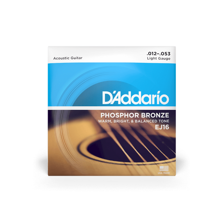 D'Addario Phosphor Bronze Acoustic Guitar Strings Light EJ16 - Music Vault