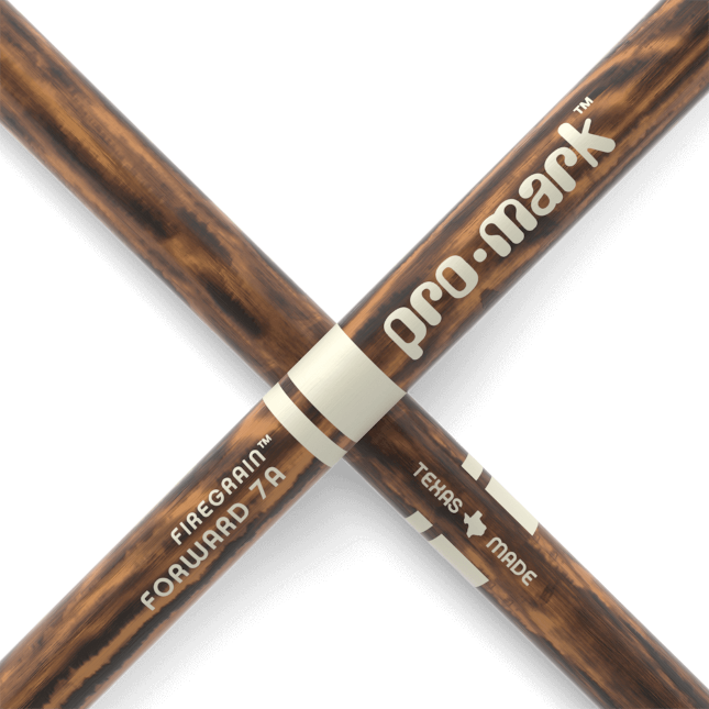Promark Classic Forward 7A FireGrain Hickory Drumsticks Oval Wood Tip