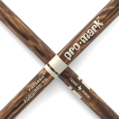 Promark Classic Forward 7A FireGrain Hickory Drumsticks Oval Wood Tip - Music Vault