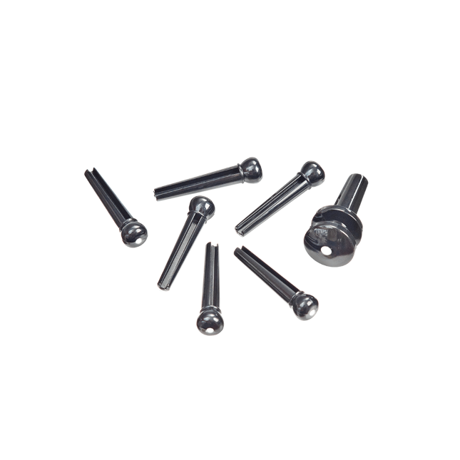 D'Addario Plastic Acoustic Guitar Bridge & End Pins Black