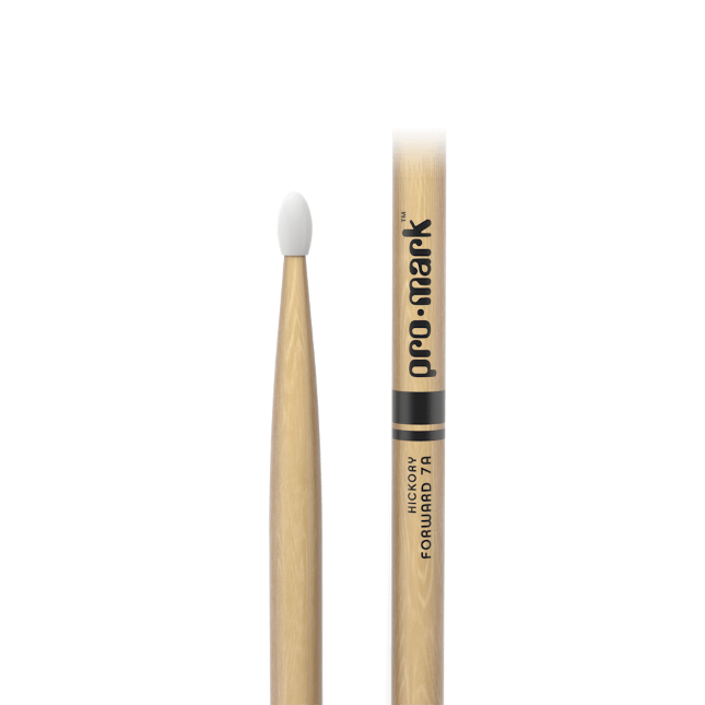 Promark Classic Forward 7A Hickory Drumsticks Oval Nylon Tip