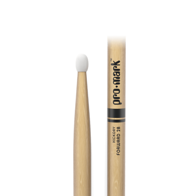 Promark Classic Forward 2B Hickory Drumsticks Oval Nylon Tip