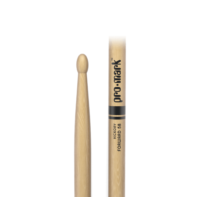 Promark Classic Forward 5B Hickory Drumsticks Oval Wood Tip
