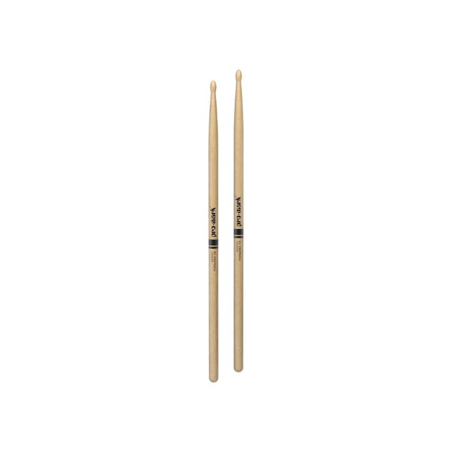 Promark Classic Forward 7A Hickory Drumsticks Oval Wood Tip