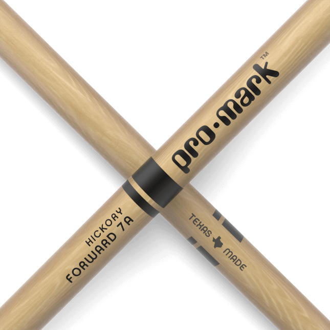 Promark Classic Forward 7A Hickory Drumsticks Oval Wood Tip