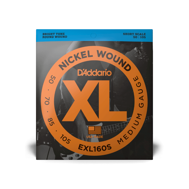 D'Addario XL Medium Short Scale Bass Guitar Strings EXL160S