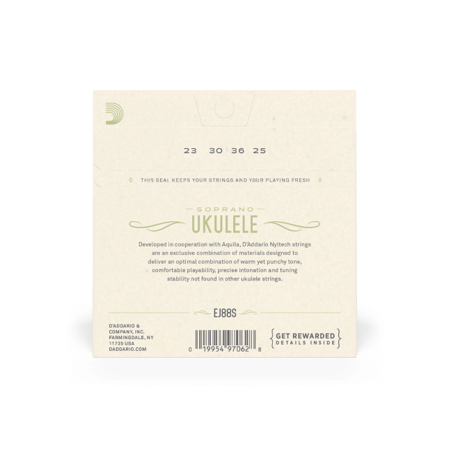 D'Addario Nyltech Soprano Ukulele Strings EJ88S