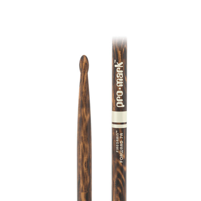 Promark Classic Forward 7A FireGrain Hickory Drumsticks Oval Wood Tip