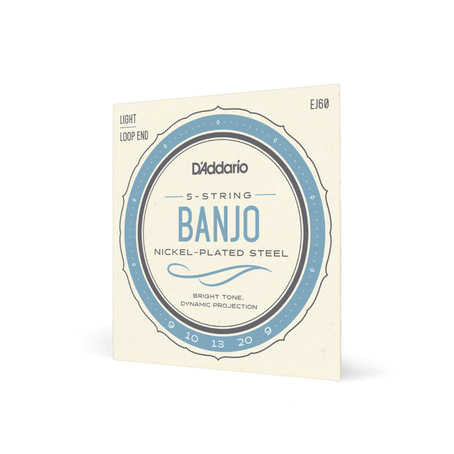 D'Addario Nickel 5 String Banjo Strings Loop End EJ60