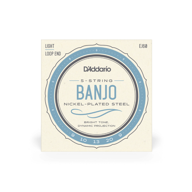 D'Addario Nickel 5 String Banjo Strings Loop End EJ60