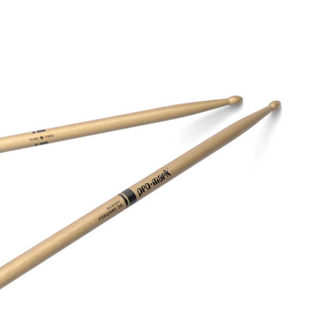 Promark Classic Forward 5A Hickory Drumsticks Oval Wood Tip