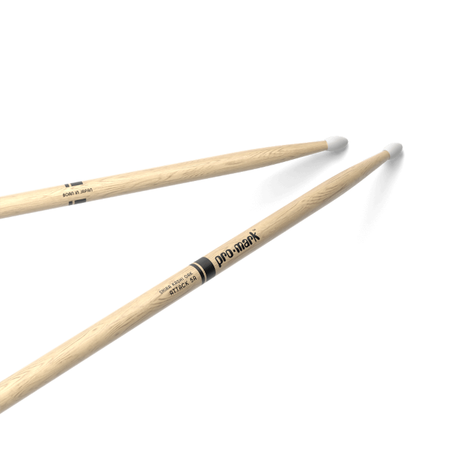 Promark Classic Attack 5A Shira Kashi Oak Drumsticks Oval Nylon Tip