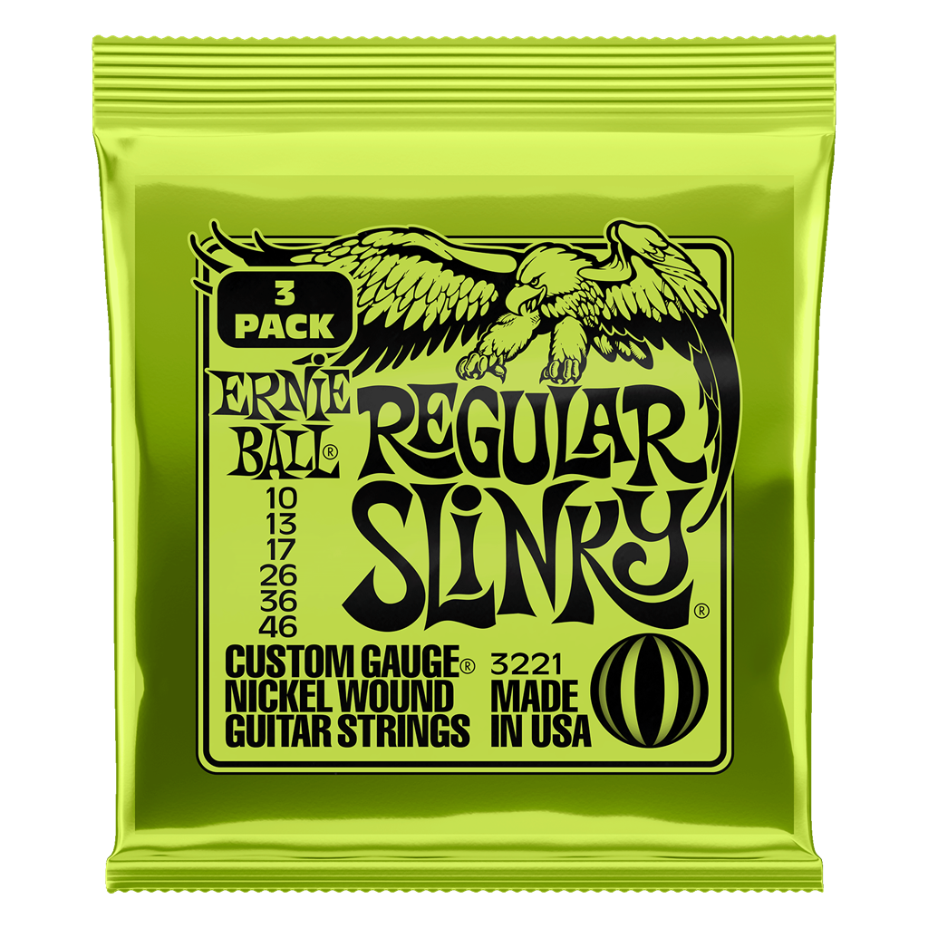 Ernie Ball Regular Slinky Electric Guitar Strings Triple Pack 3221