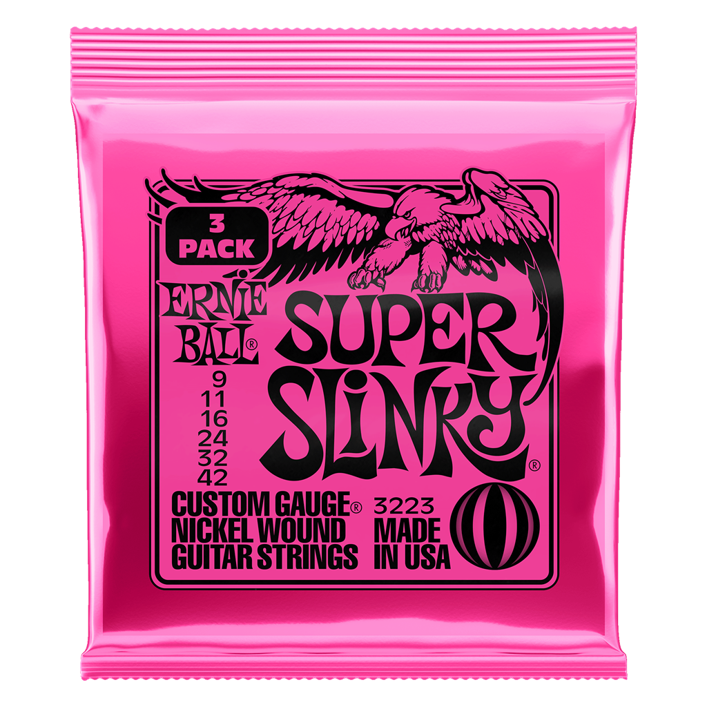 Ernie Ball Super Slinky Electric Guitar Strings Triple Pack 3223