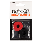 Ernie Ball Strap Blocks 4 Pack Red & Black