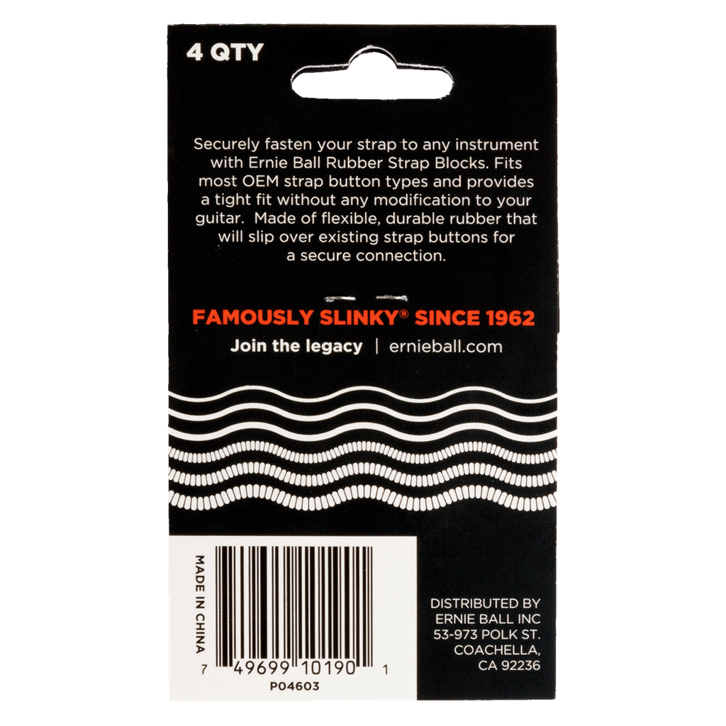 Ernie Ball Strap Blocks 4 Pack Red & Black