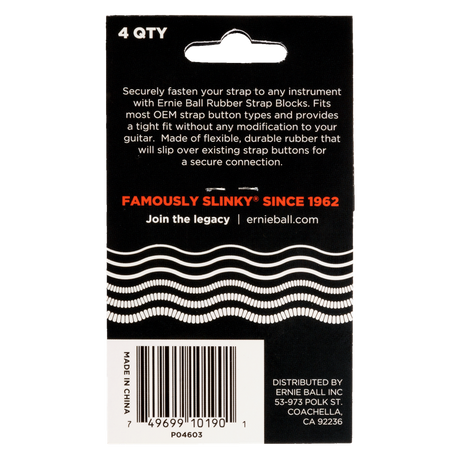 Ernie Ball Strap Blocks 4 Pack Red & Black - Music Vault