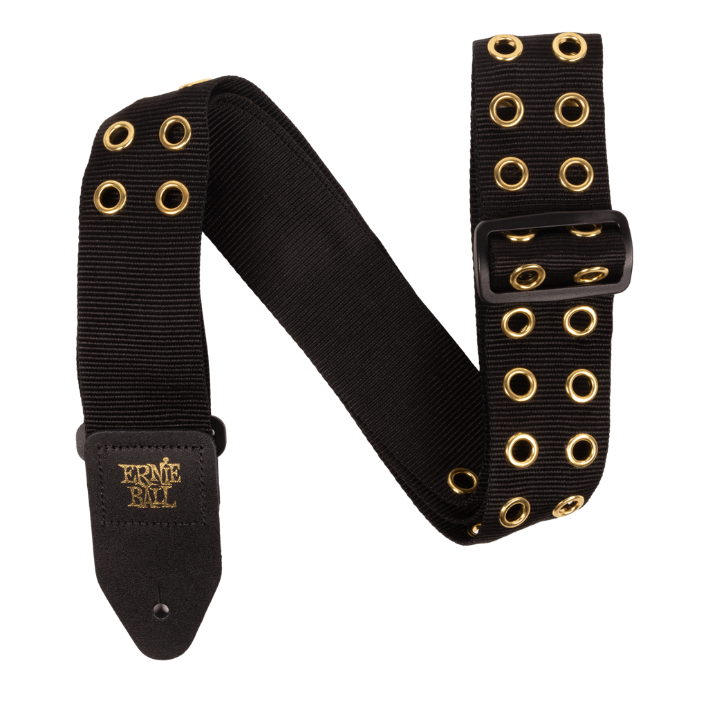 Ernie Ball Premium Guitar Strap Hole Lotta Metal Gold