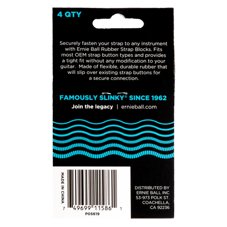Ernie Ball Strap Blocks 4 Pack Blue - Music Vault