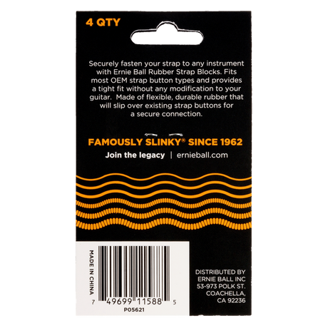 Ernie Ball Strap Blocks 4 Pack Orange - Music Vault