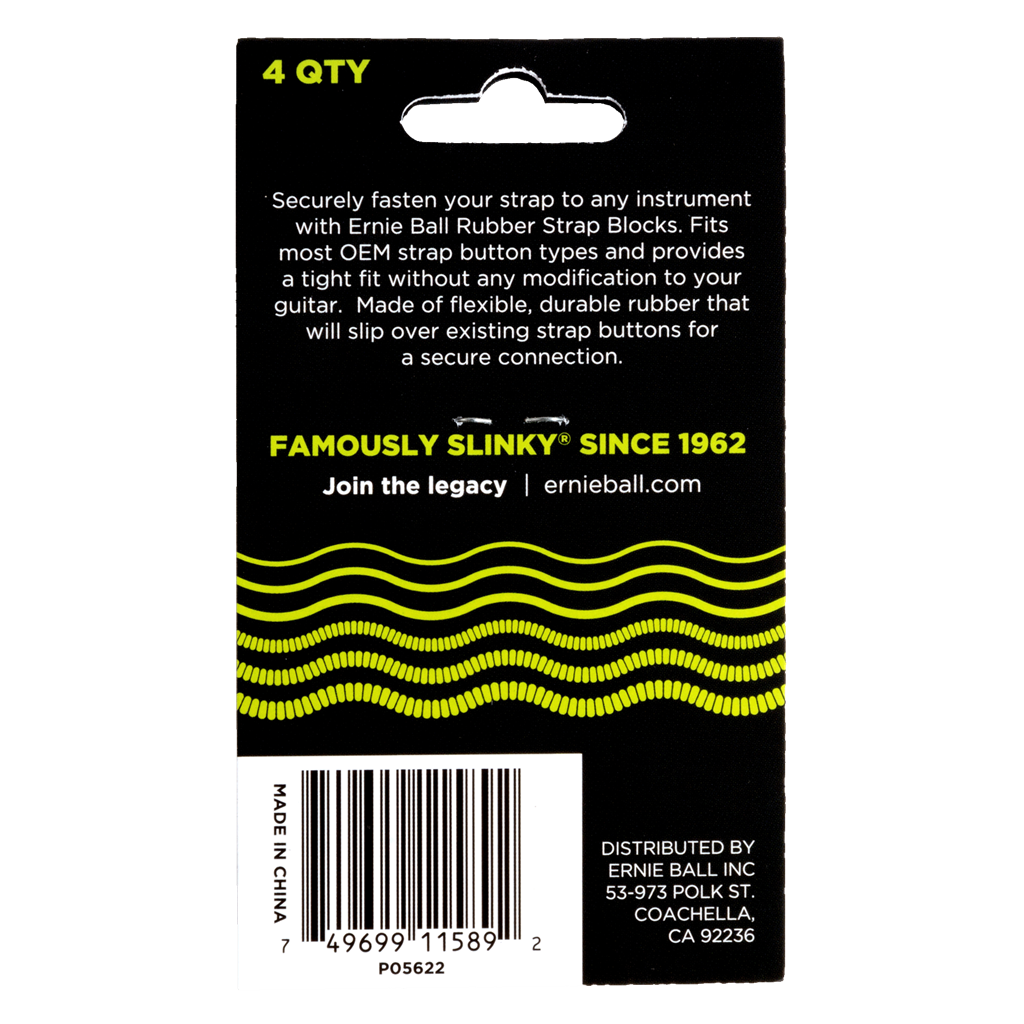 Ernie Ball Strap Blocks 4 Pack Green