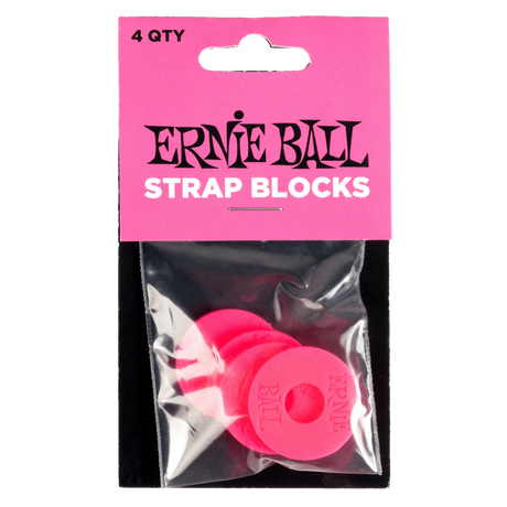 Ernie Ball Strap Blocks 4 Pack Pink - Music Vault