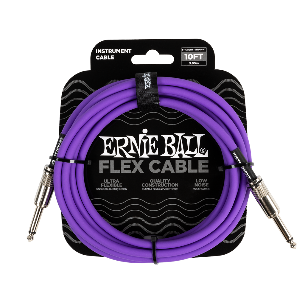 Ernie Ball Flex Instrument Cable Straight/Straight 10ft/3m Purple