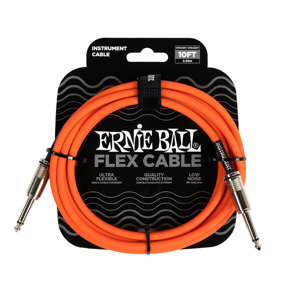 Ernie Ball Flex Instrument Cable Straight/Straight 10ft/3m Orange
