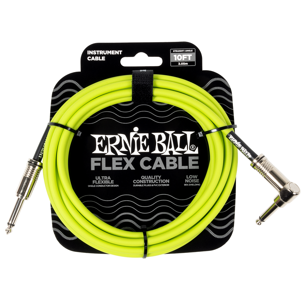 Ernie Ball Flex Instrument Cable, Straight to Angled